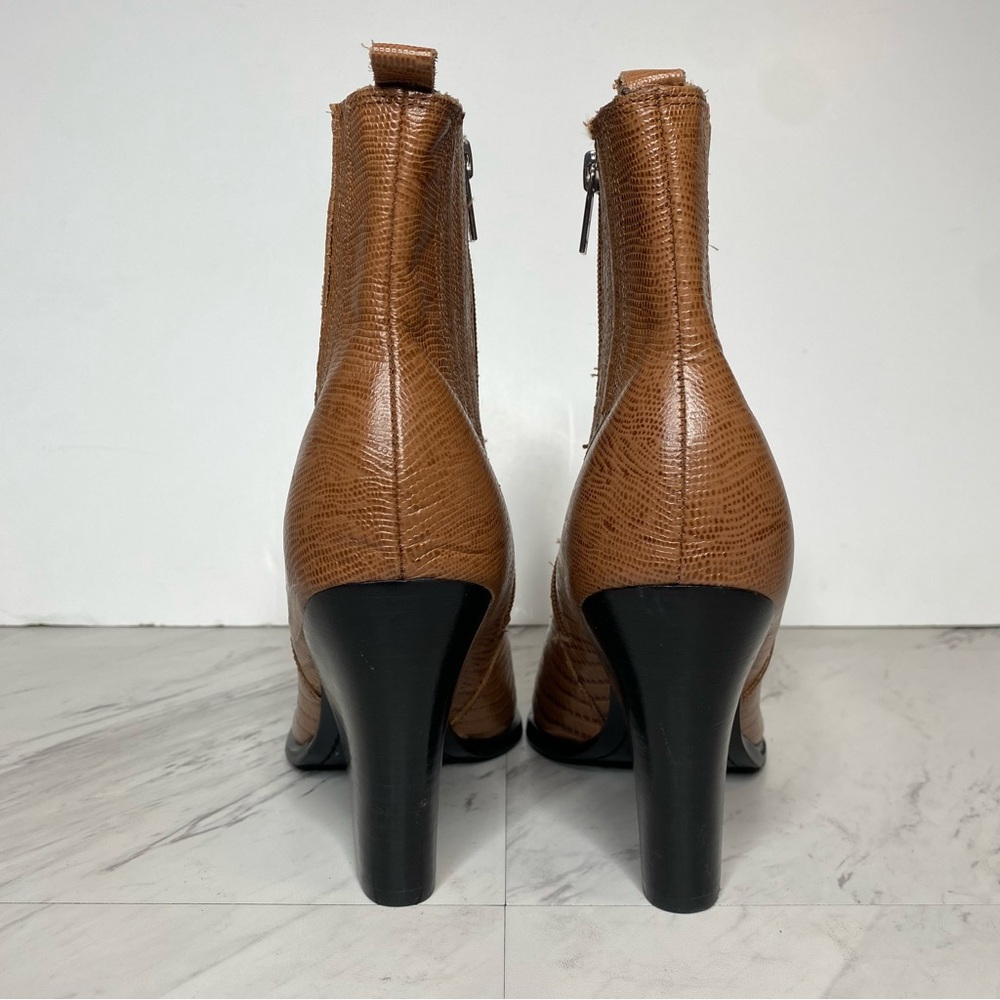 Marc Fisher Mariel Brown Leather Heeled Bootie 11M - Picture 3 of 14
